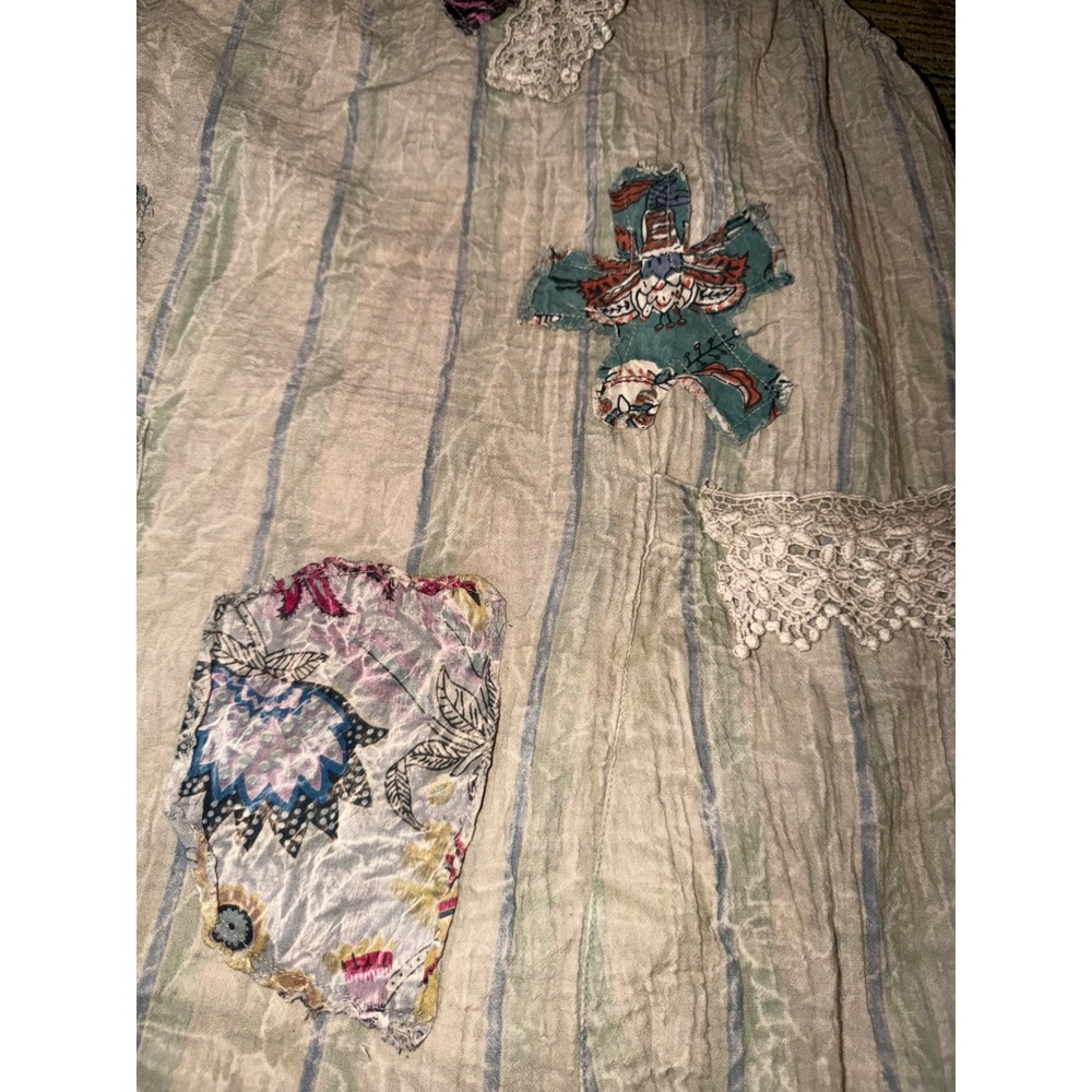 Jaded Gypsy Starpath Sway Tunic Pinafore Dress Patchwork Lace Neutral SM NEW - Picture 2 of 12